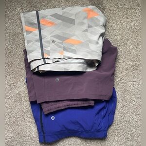 lululemon athletica Men's Athletic Shorts - Gray, Purple, Blue